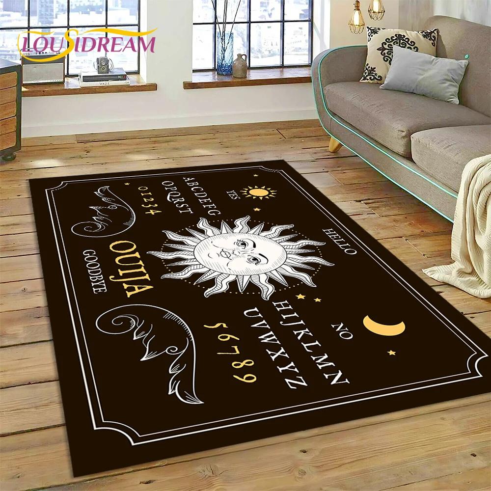 Sun Moon Mandala Magic Witchcraft Tarot Carpet Rug for Home Living Room Bedroom Sofa Doormat Decor,Area Rug Non-slip Floor Mat