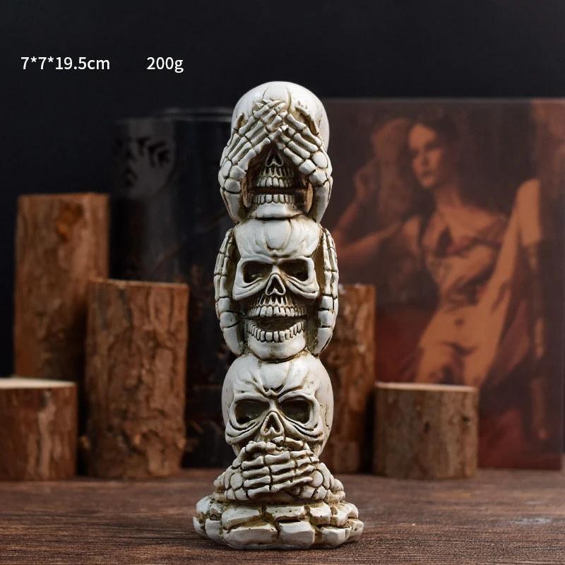 Horrible Resin Ghost Skull Hand Pumpkin Statue Indoor Outdoor Garden Decoration Sculpture Desktop Home Decor for Halloween