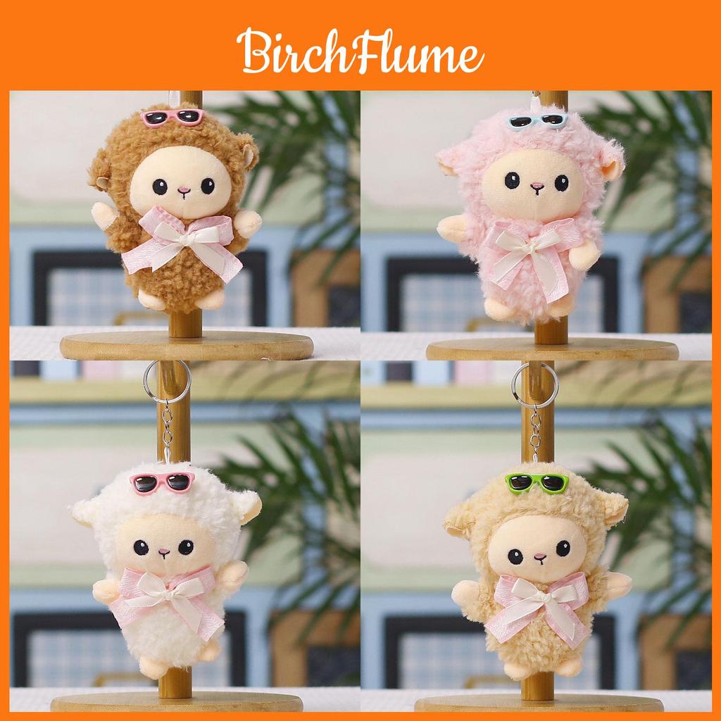 Plush Sheep Keychain With Cartoon Sunglasses And Gift For Kids