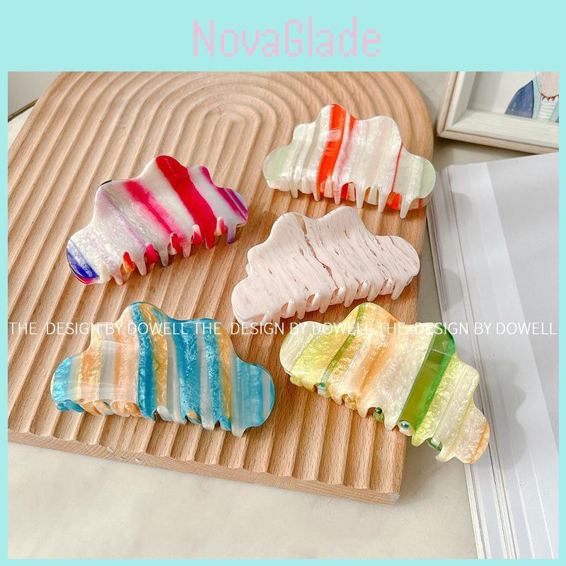 Elegant Orange And White Gradient Cloud Hair Claw Clip For Classy Hairstyles