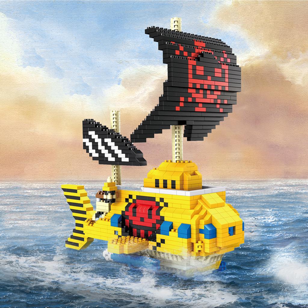 Ocean Pirate Ship Plastic 3D Model Building Blocks for Adults Boys Micro Mini Bricks Toys Kits Assemble Sailboat Wars