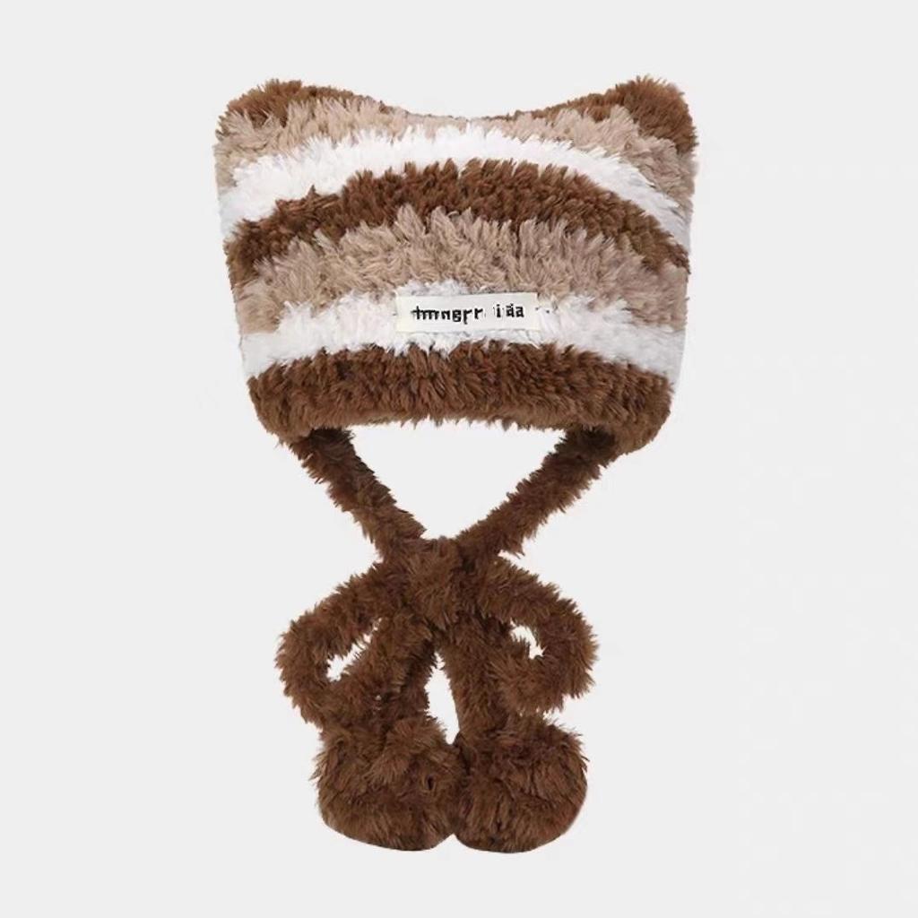 Bag hat female Hepburn style lazy straps stack hat sweet 2025 autumn and winter new warm versatile wool hat