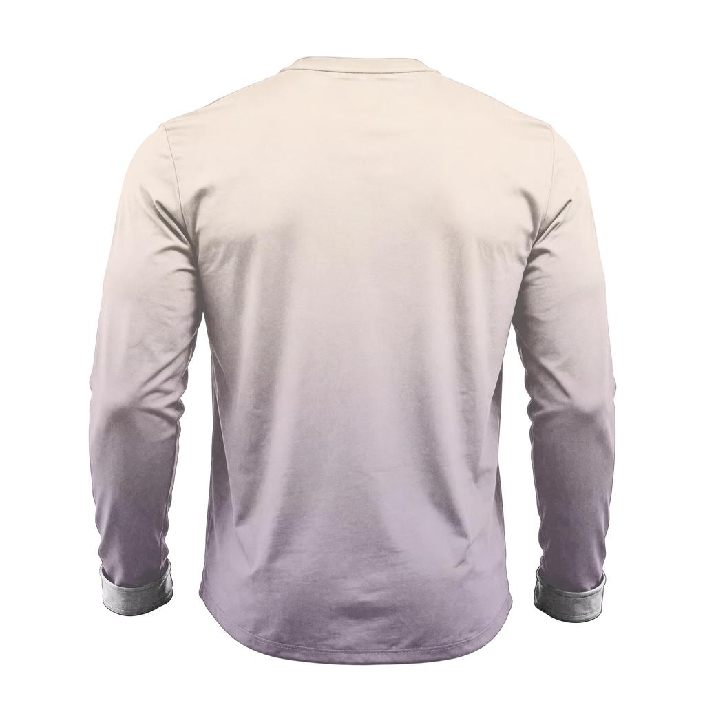 T-shirt da uomo a maniche lunghe con girocollo, top casual in cotone