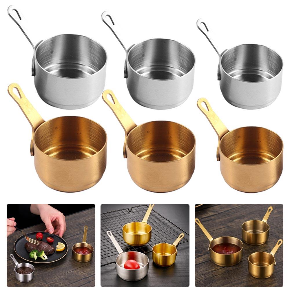 

Stockpots Sauce Pan 1pcs 60-100ml Cup Long Handle Mini Silver（80ML）