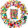 20g 8-30mm Color Random Fluffy High Elasticity Soft Pompoms Home Furnishings DIY Hand-sewn Craft Wedding Decoration