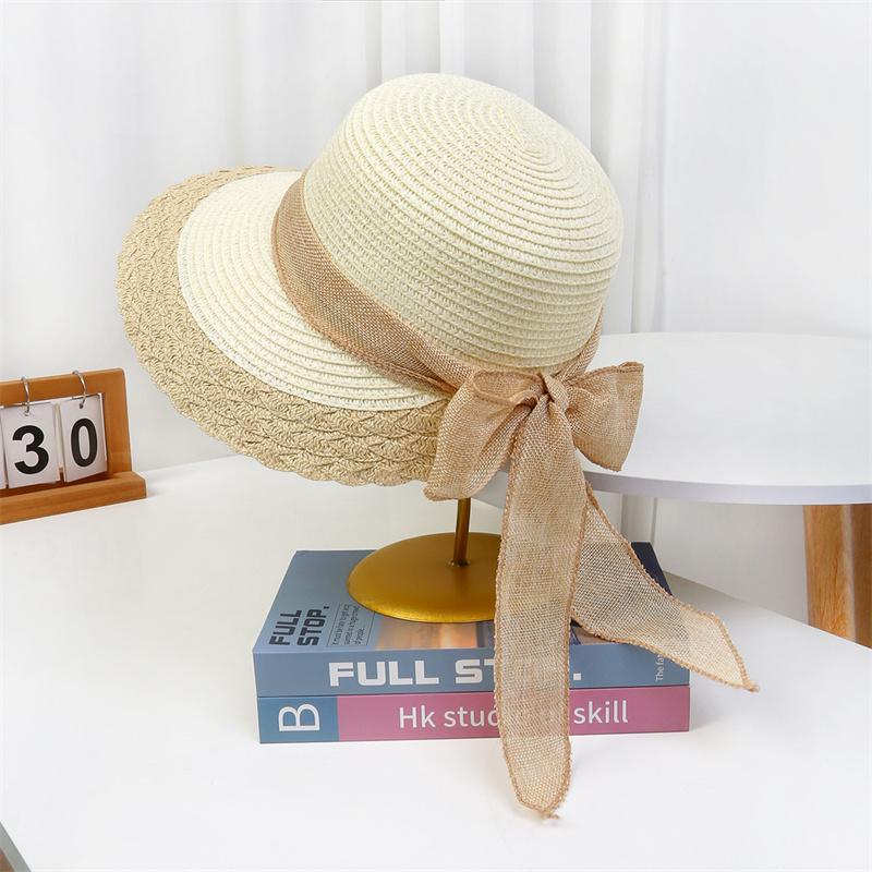 Summer Straw Hat Top Panama Hat Women In Korean Style Large Brim Sun Protection Cap Versatile Vacation Beach Hat Fascinator