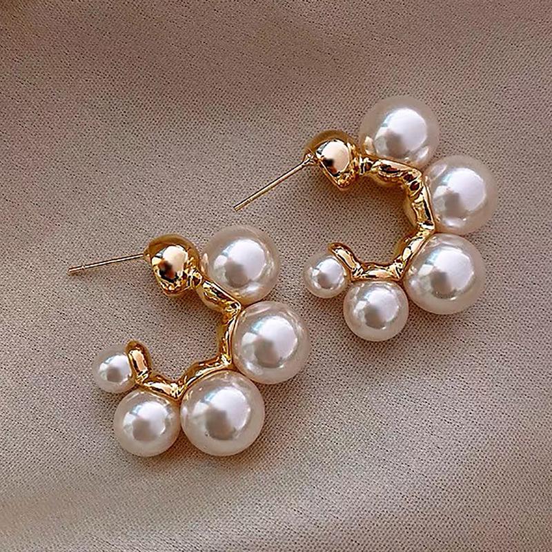 Silver Needle Pearl Flower Tassel Earrings - Women's Trendy All-Match Jewelry