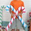 Home Party Balloons Christmas Candy Cane Inflatable Toys Crutch Balloons Santa Claus Walking Stick
