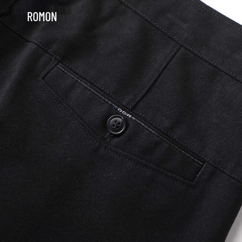 Luomeng Men's Cotton Business Casual Straight-Leg Pants