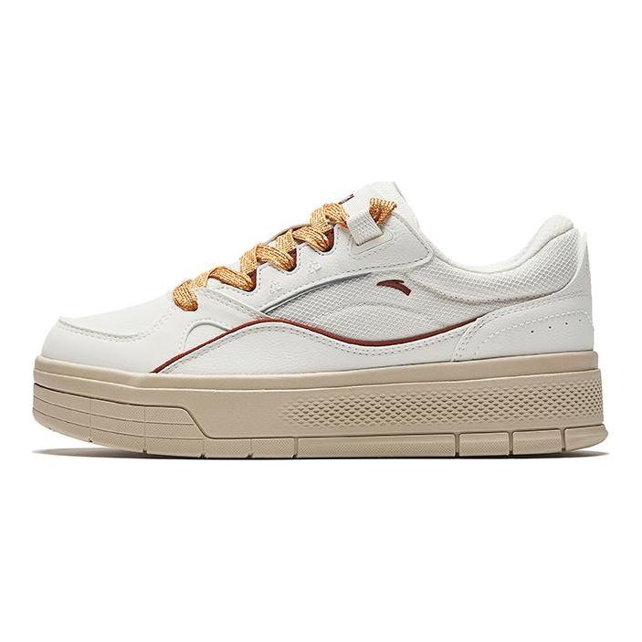 Anta Lightweight Versatile Retro Casual High-Top Sneakers Women Sneakers White Red 922418065-6