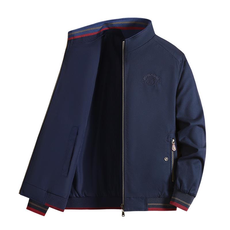 Autumn/Winter Men's Reversible Stand Collar Jacket - Trendy, High-Quality Dad's Coat