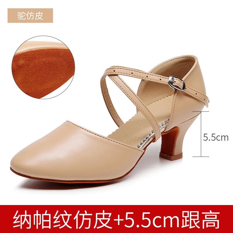 Ladies' Adult Latin Dance Shoes,soft Soled Mid High Heels,dance Performance Shoes for All Seasons,indoor and Outdoor Dance Shoes