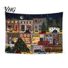 Festive Home Decor Tapestry Christmas Tapestry, Winter Snow Scene Backdrop, Xmas Tree Fireplace Decorative Fabric for Wall Hanging Bedroom Living Room