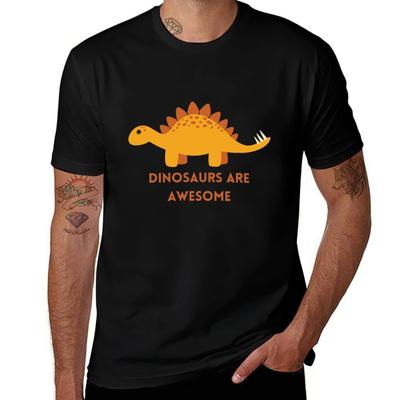 Dinosaurs Lovers : Dinosaurs Are Awesome T-Shirt T Shirts for Man Cotton Soft Man T Shirt Cotton High Quality T-Shirt
