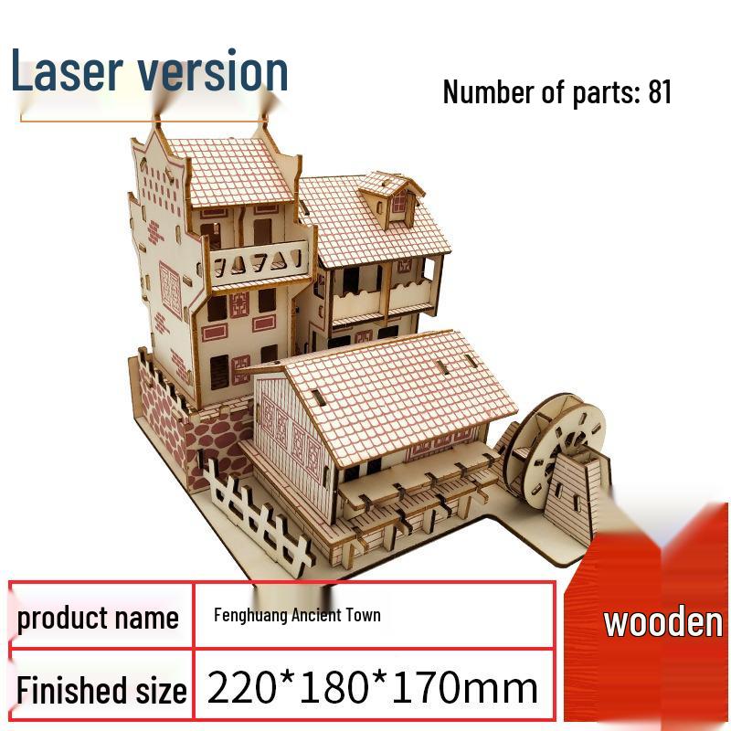 Girls' DIY 3D Wooden Ferris Wheel Puzzle - Educational Assembly Toy