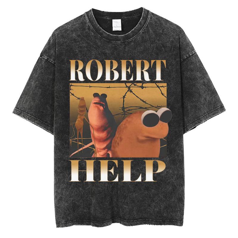 Gewaschenes Vintage Angeblich ist es nicht legal, Marcus den Wurm zu waschen Lustiges Meme T-Shirt Herren Damen Freizeit Baumwolle Übergroßes T-Shirt