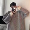 Rundhals-gestreifter Pullover Herren Herbst und Winter neue Mode Pullover Strickpullover Retro locker vielseitige Kleidung