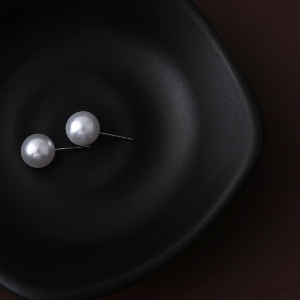 Round Shape Pearl Earrings 4mm 5mm 6mm 8mm 10mm 12mm Elegant Round Ball Earrings Jewelry Accessories Ear Stud Wedding Engagement