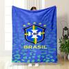 Brazil Themed Blue Designed Flannel Blanket for Bedroom, Living Room, Sofa, and Nap