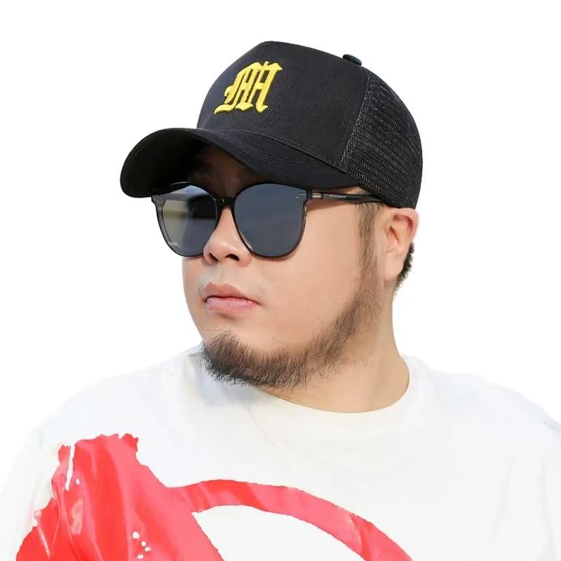New Hat Men's Summer Thin High Top Baseball Cap Tide Big Head Fence Mesh Breathable Cap Sunscreen Sun Hat