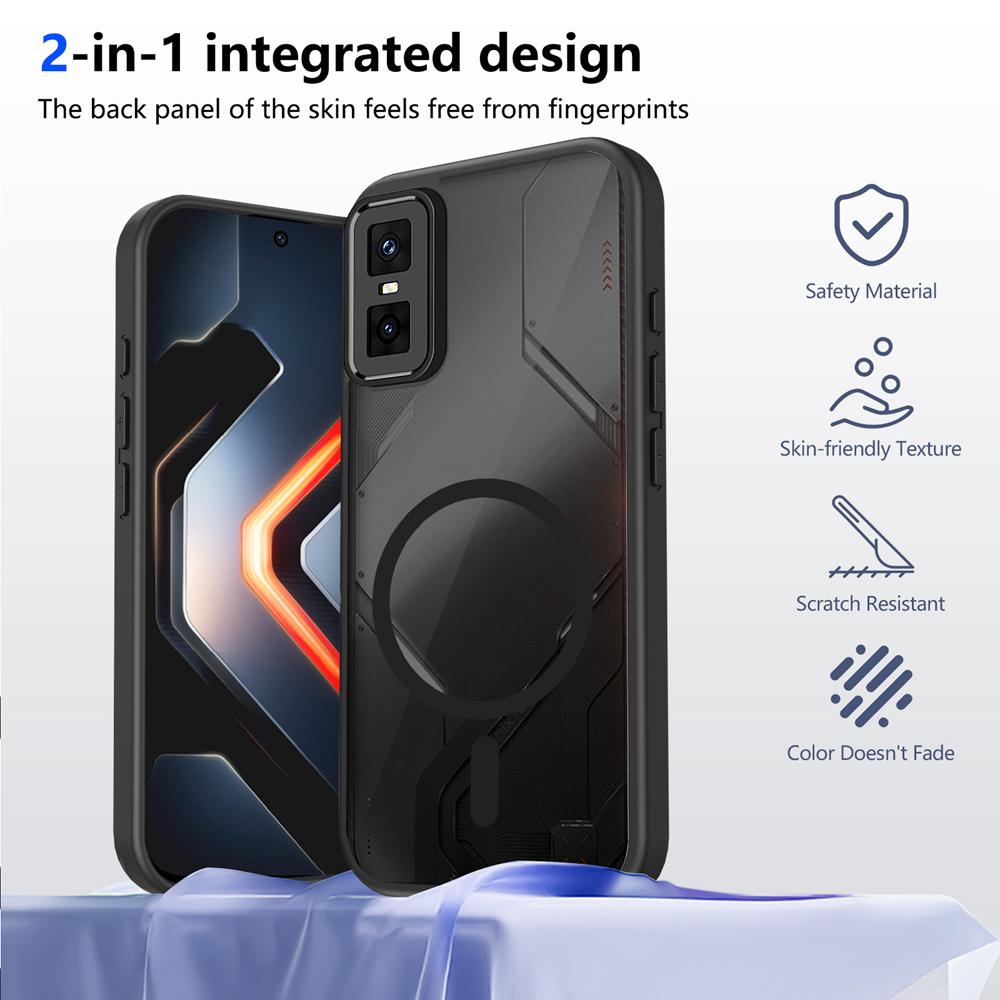 KEYSION Magnetic Phone Case for for Infinix GT 30 Pro 5G Silicone+PC Matte Translucent Shockproof Cover for Infinix GT 30 Pro