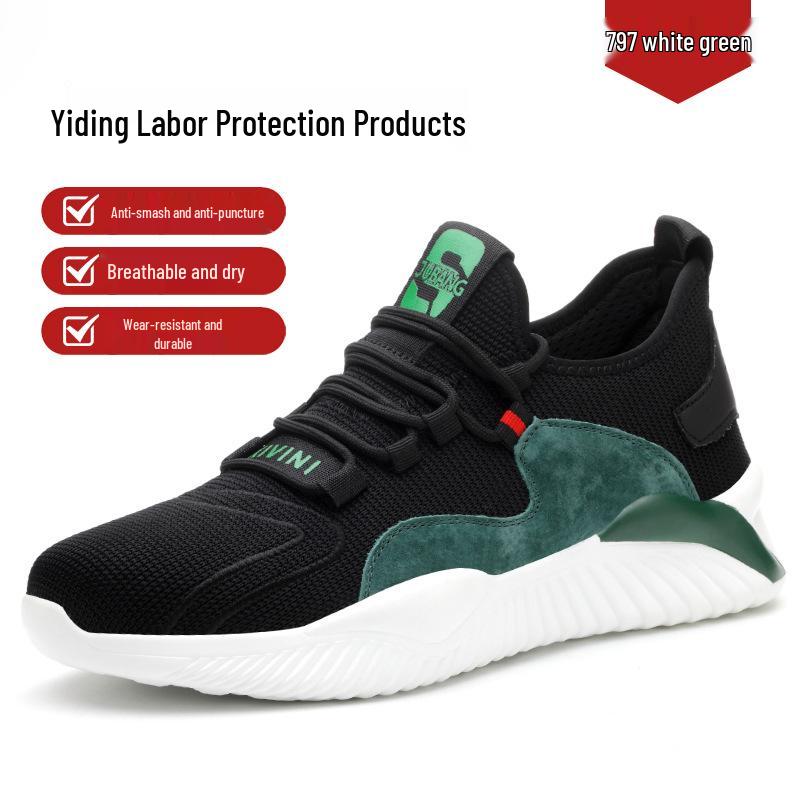 

Летние защитные кроссовки из сетки Fly-Knit со стальным подноском - Легкие, дышащие, износостойкие, противоударные и устойчивые к проколам.