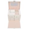 Synthetic Leather Huge Jewelry Box Large Capacity Multi Layers White European Style Jewelry Box