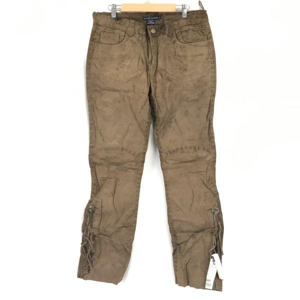 

RALPH LAUREN Genuine Leather Pants/Women s L-XL/Brown/Rider Style