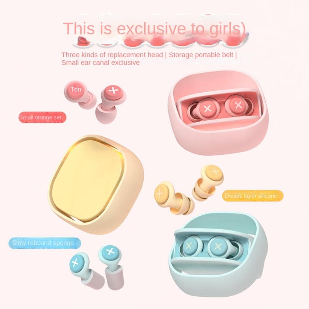 2PCS/4PCS Sound Insulation Silicone Noise Earplug Soundproof Ear Plugs Insulation Earplug  Sleep Aid