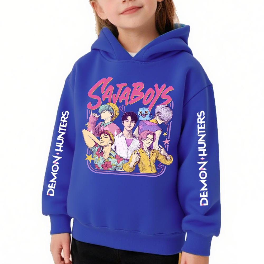 

Autumn 3D Kpop Demon Hunter Saja Boys Printed Hoodies Fashionable Casual Sports Long Sleeved Children s Girl Hooded Sweatshirts 160 синий