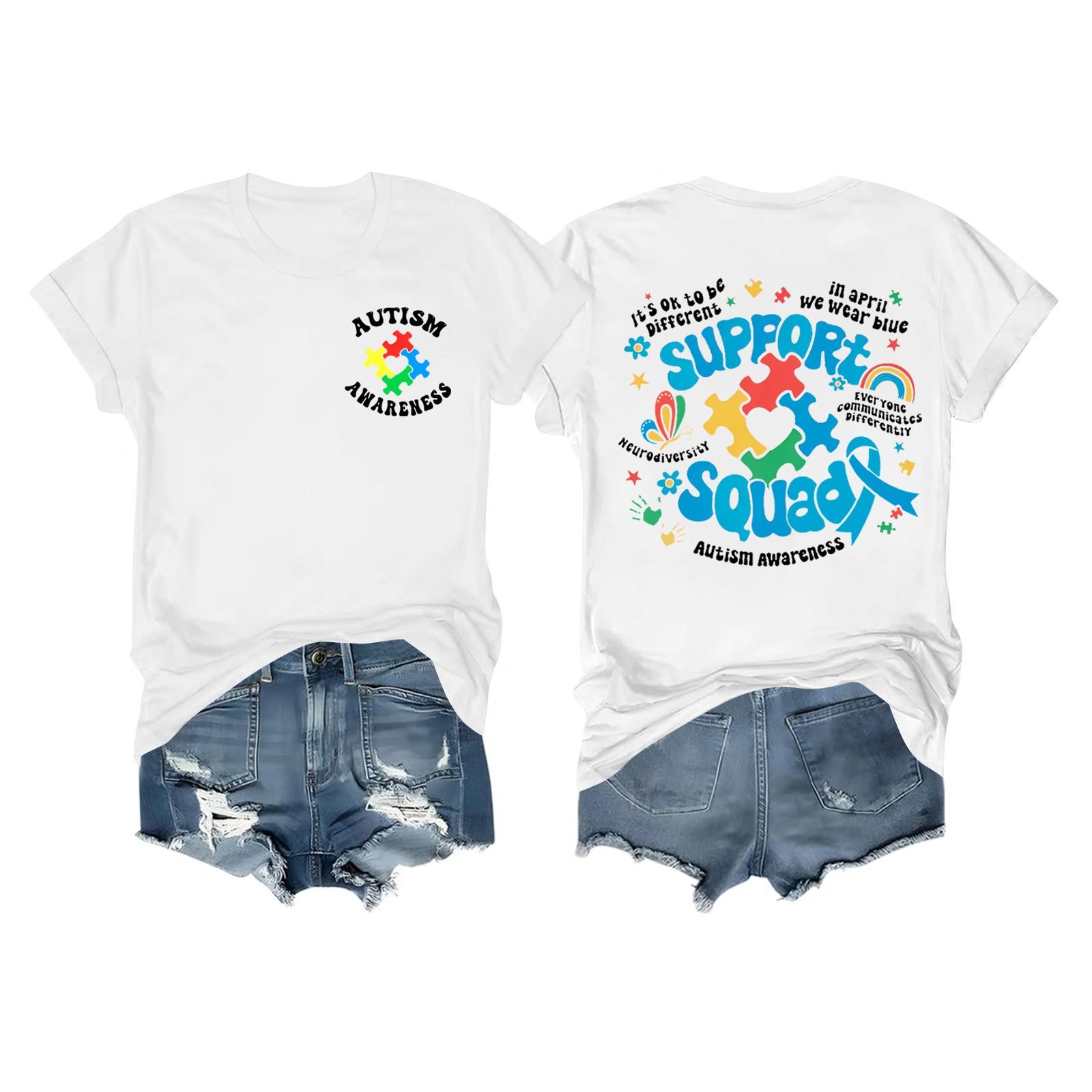 

Женская повседневная футболка с короткими рукавами и круглым вырезом с принтом и буквенным топом XL белый