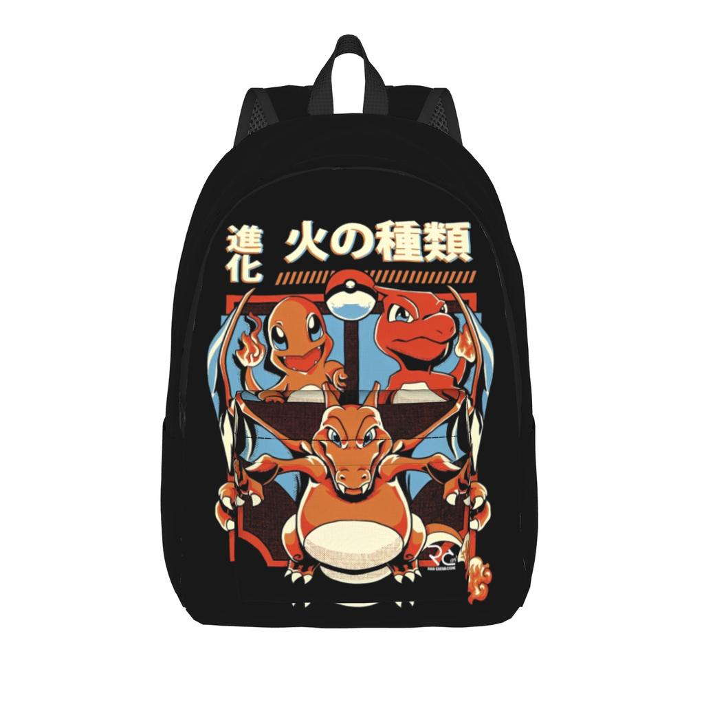 Cute Cartoon Monster Classical Backpack Lightweight High School Work Pokemoned Daypack for Men Women Laptop Canvas Bags