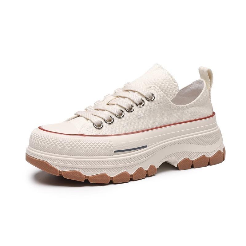 Summer New Thick-soled Muffin Shoes Heightened Non-slip Versatile Niche Casual Canvas Little White Shoes Women's Breathability