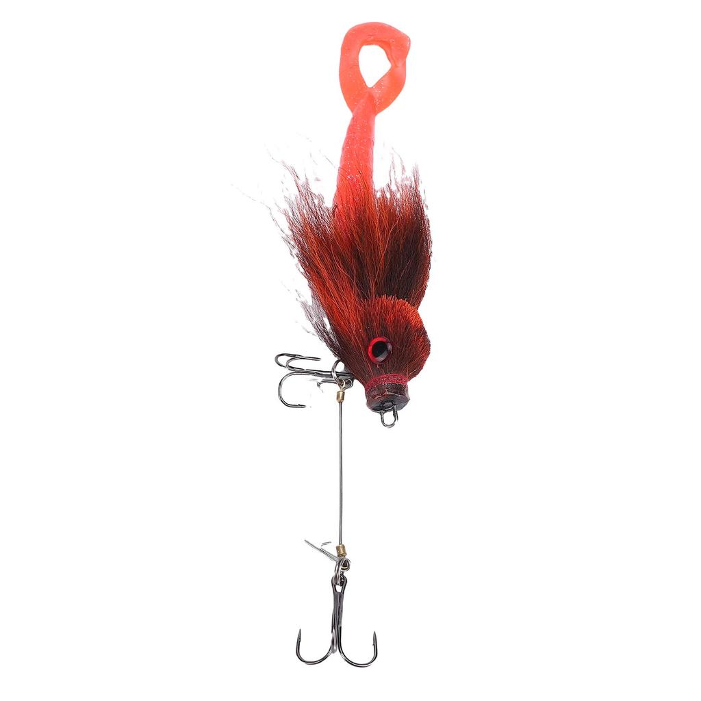 Soft Fishing Lure Artificial Rat Fork Tail Silicone Bait for Saltwater Deep Sea Fishing Orange