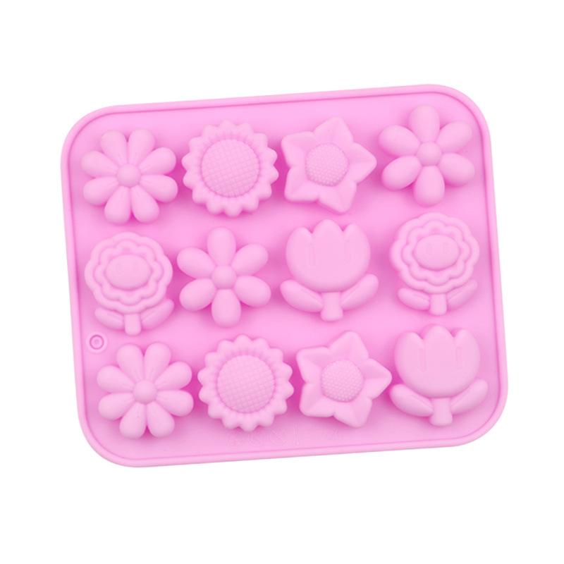 Rose Silicone Mold Flower Leaves Cake Decorating Tools Sunflower Bows Candy Ice Cube Tray Cupcake Topper Kitchen Accessories