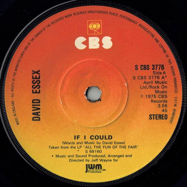 

7inch Record DAVID ESSEX - If I Could SCBS3776 CBS 1975 UK Pop Used