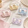 Cartoon Bunny Contact Lens Case Double Compartment Contact Lens Box Companion Box  For Women Girls