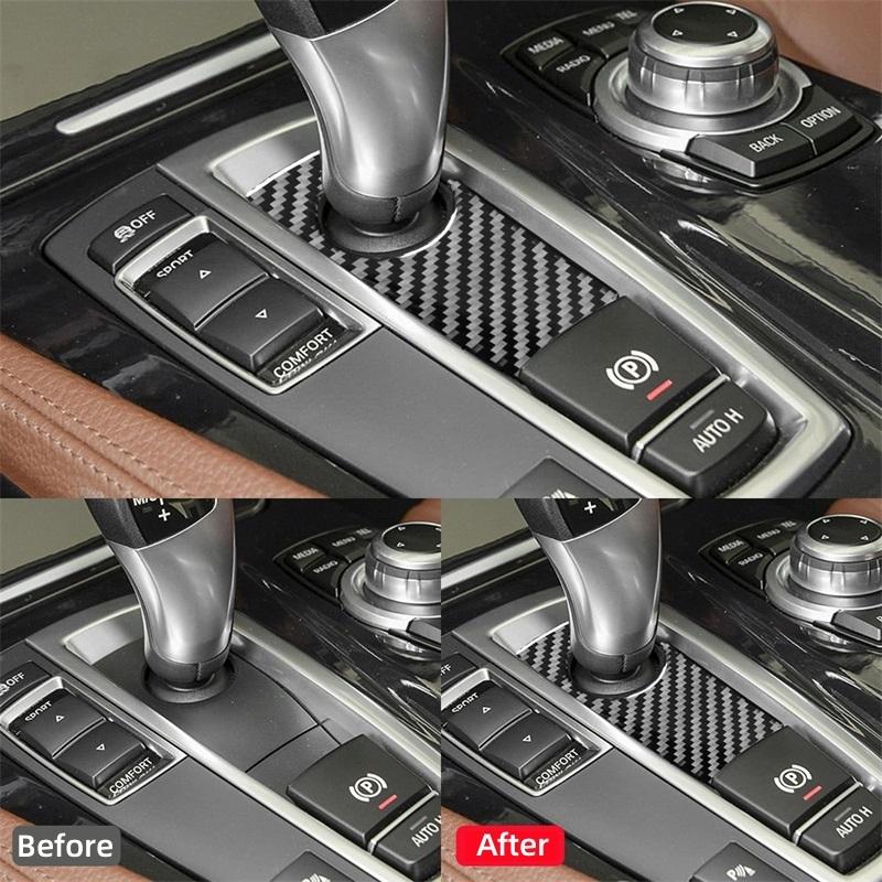 For BMW 5 Series F10 F18 2011-2017 Accessories Carbon Fiber Interior Car Transmission Base Panel Trim Cover Frame Decor Stickers