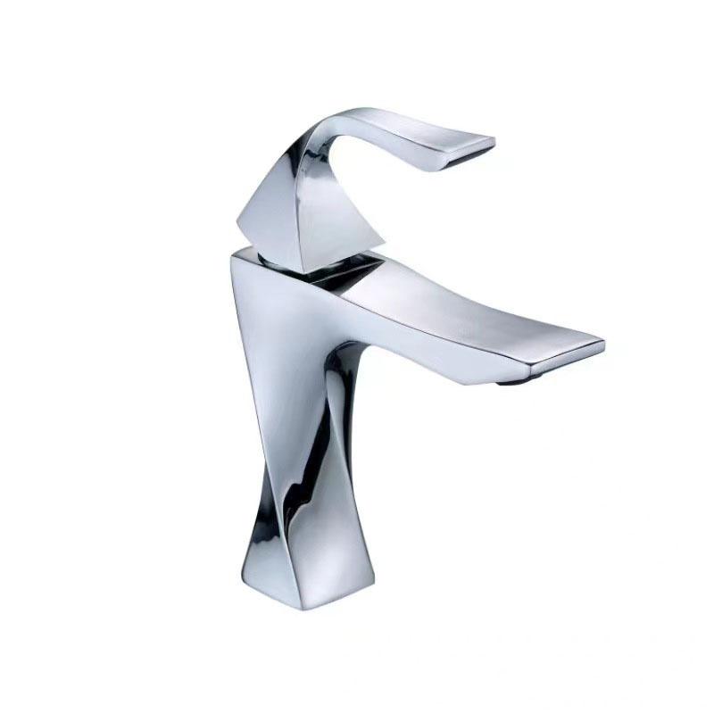 New Bathroom Basin Faucet Deck Mounted Black Chrome Gold Luxury Sink Tap Single Hole Water Tap Hot and Cold Basin Mixer Brushed