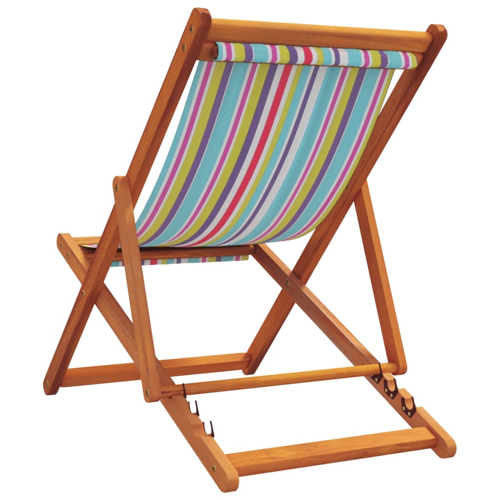 Vidaxl Folding Beach Chairs, 2 Pcs, Multicolored, Fabric Upholstered