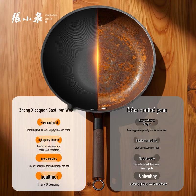 

Zhang Xiaoquan 32cm Non-Coated Refined Iron Wok
