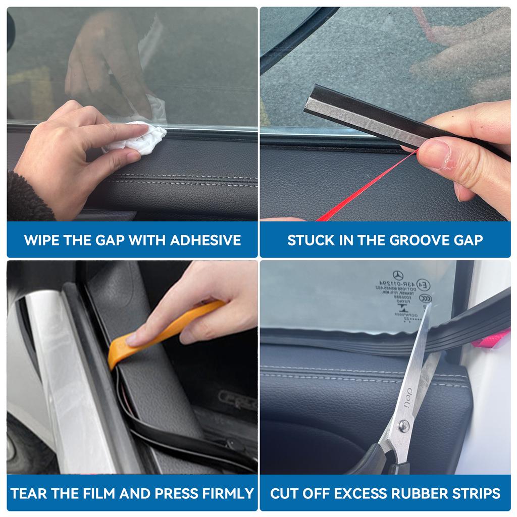 Taśma uszczelniająca do okna samochodu V kształt boczne taśmy uszczelniające do drzwi Auto gumowy wypełniacz izolacja akustyczna uszczelka uszczelniająca akcesoria narzędziowe