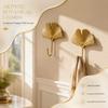 4pcs Ginkgo Leaf Shaped Wall Hanging Hooks Iron Material Kitchen Hanging Hooks  Kitchen Use