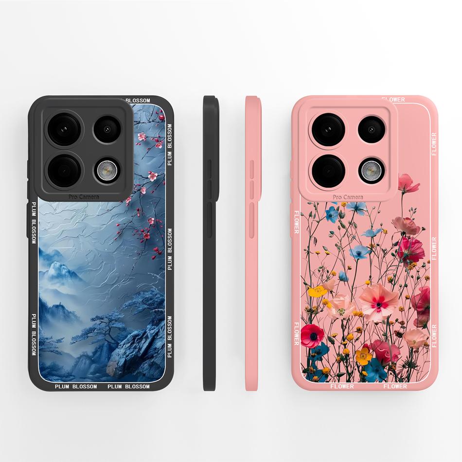 Case For POCO X6 Pro Various Style Candy Phone Cover For POCO X 6 Soft Liquid Silicone Camera Protection Shockproof Back Covers