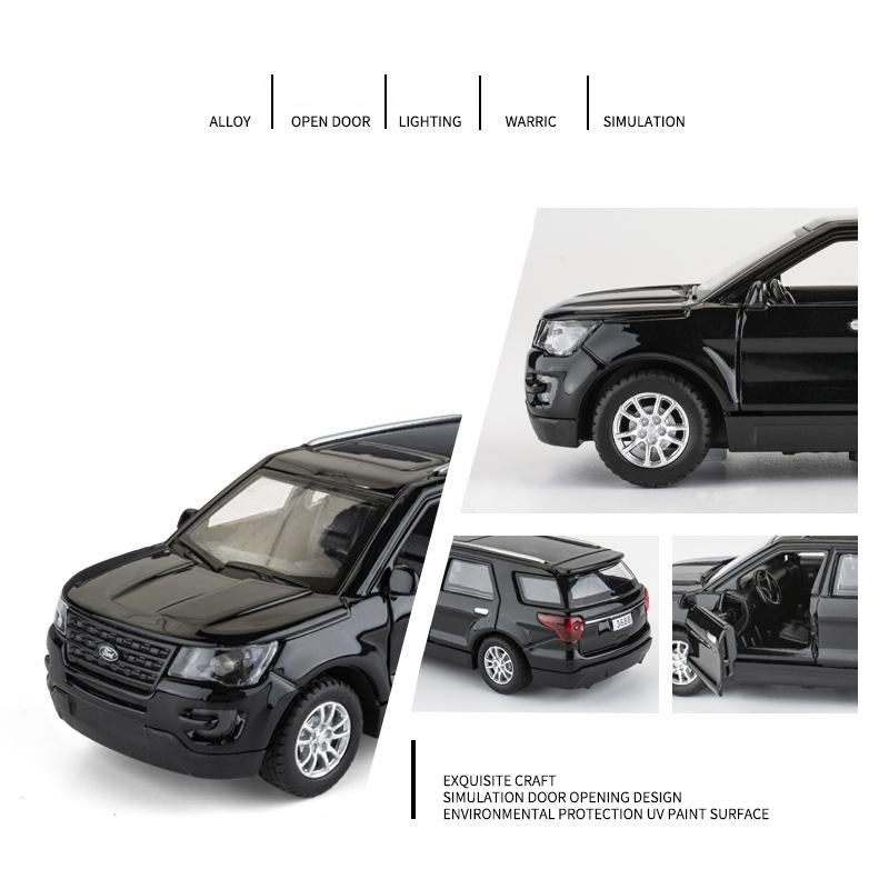 NJI23 New 1:36 Ford Explorer Alloy Car Model Sound and light Diecasts & Toy Vehicles Toy Cars Kid Toys For Children Collection Gifts