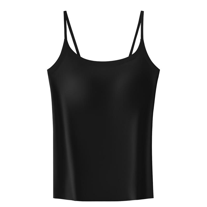 Small Camisole Vest Style Women's Summer Thin Design with A Beautiful Back and Seamless Chest Cushion Integrated Base White Outer Top