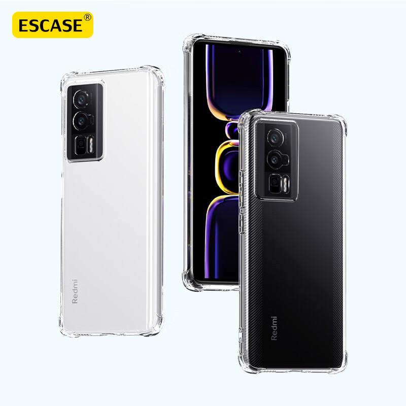 Redmi K60 Phone Case, Shockproof K60 Pro Protective Cover, Redmi Xiaomi K60/60Pro Airbag Soft Case, ES-Ip9 Series Upgraded Version, Translucent White