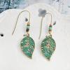 Fashion Women Hollow Leaves Dangle Hook Beads Earring Bohemia Charm Jewelry