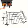 Stainless Steel Air Fryer Rack with 4 Skewers - Multi-functional Indoor/Outdoor BBQ Stand Attachments for Kitchen and Restaurant, Ideal for BBQ