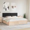 Bed Frame with Upholstered Headboard Black 180 x 200 cm